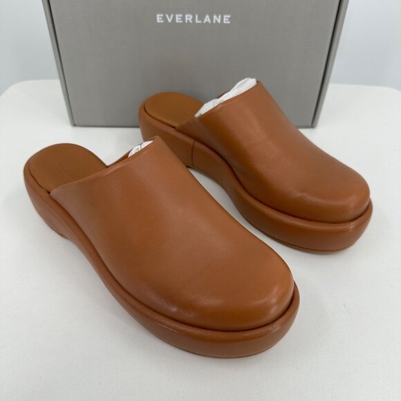 Everlane The Puffa Flatform in Brown Leather sz 8.5 Women's Chunky Platform Clog - Picture 5 of 10